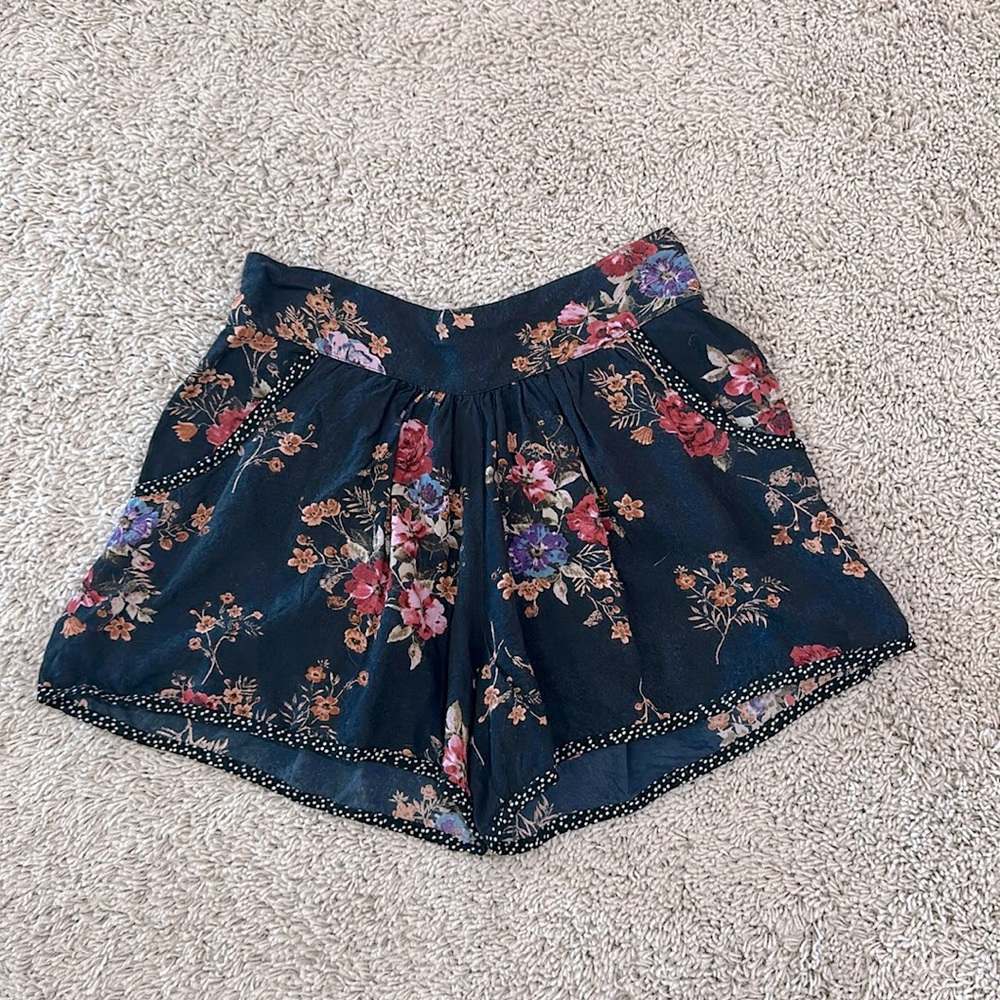 Navy blue, Floral Skort